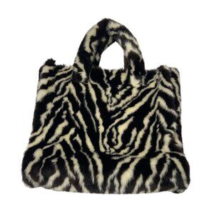 Stand Studio Liz Faux Fur Tote Bag in Zebra